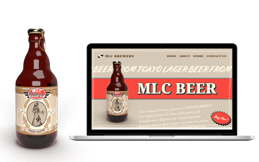 a fake beer company's bottle design