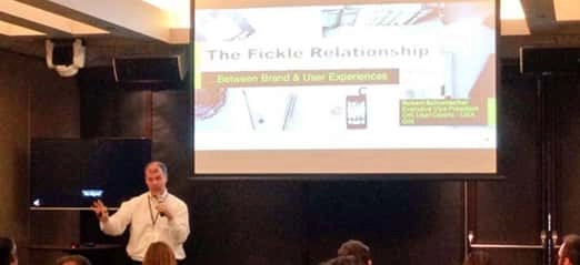 Robert Schumacher, Executive Vice-President of User Experience at GfK outlines his talk entitled "The Fickle Relationship Between Brand and User Experience."