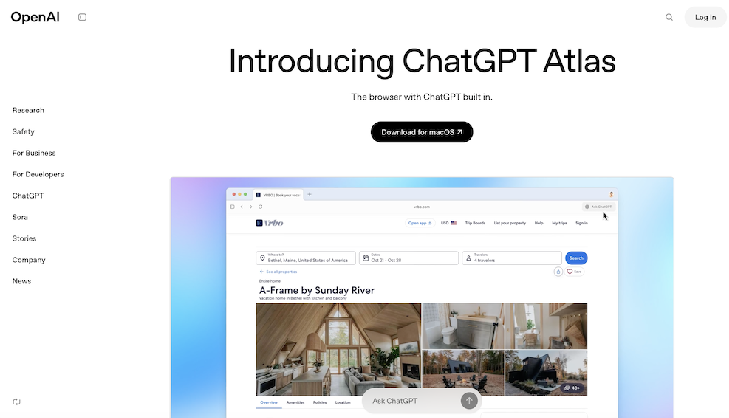 ChatGPT Atlasの画面キャプチャー