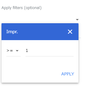 Google Adsアドオンのデータ編集画面:条件設定画面